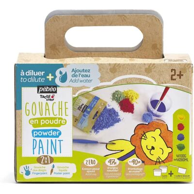 Zestaw gouache dla dzieci Pébéo w proszku - 4x100g Tactilcolor Zestaw gouache dla dzieci Pébéo w proszku - 4x100g Tactilcolor