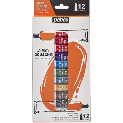 Set di Colori Gouche Pebeo Studio - 12 x 12 ml - Colori opachi e vivaci Set di Colori Gouche Pebeo Studio - 12 x 12 ml - Colori opachi e vivaci