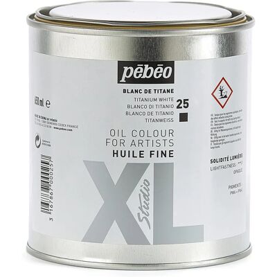 Smalto ad olio Pebeo Bianco Titanio - Lattina XL 650ml - Colore artista Smalto ad olio Pebeo Bianco Titanio - Lattina XL 650ml - Colore artista