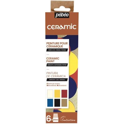 Pébéo Keramikfarben-Set mit 6 Farben - 6 x 20 ml Pébéo Keramikfarben-Set mit 6 Farben - 6 x 20 ml