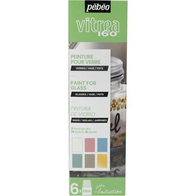 Pebeo Pastellglasfarbe Set - Vitrea 160, 6 x 20ml Pebeo Pastellglasfarbe Set - Vitrea 160, 6 x 20ml