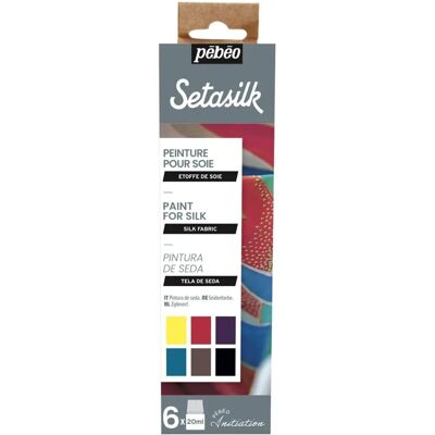 Setasilk di Pebeo - Kit di Colori per Seta 6 x 20ml - Kit di Colori Setasilk di Pebeo - Kit di Colori per Seta 6 x 20ml - Kit di Colori