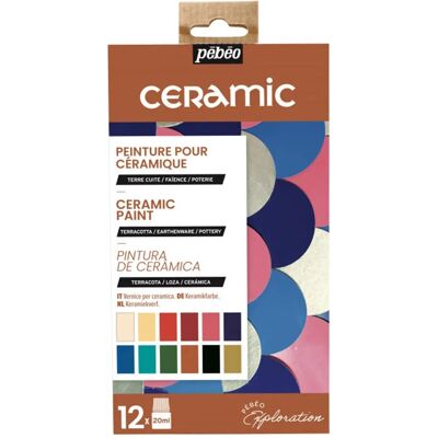 Zestaw 12 farb do ceramiki Pébéo - Wielobarwny Zestaw 12 farb do ceramiki Pébéo - Wielobarwny