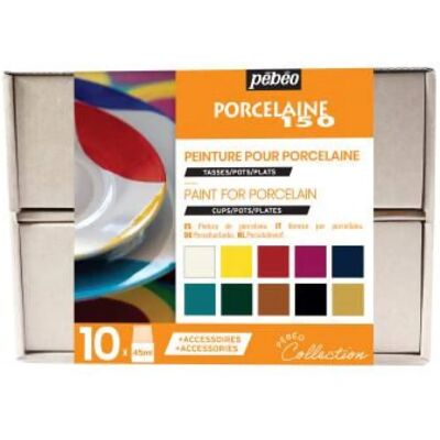 Zestaw Ceramiki Pebeo Porcelaine 150 - 10 Kolorów & Akcesoria Zestaw Ceramiki Pebeo Porcelaine 150 - 10 Kolorów & Akcesoria