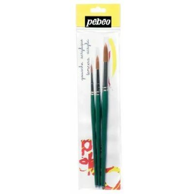 Pebeo Modèle 829298 - Ensemble de 3 Pinceaux Ronds Synthétiques Pebeo Modèle 829298 - Ensemble de 3 Pinceaux Ronds Synthétiques