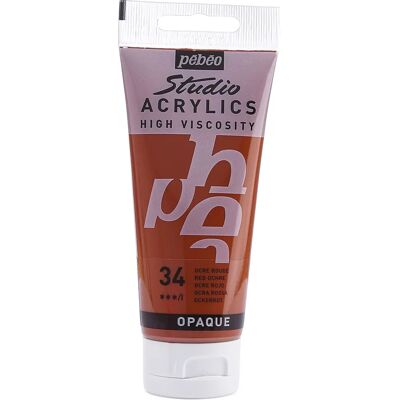 Peinture acrylique Ocre Rouge Pebeo - Haute viscosité - Finition satinée - 100ml - Publicité Peinture acrylique Ocre Rouge Pebeo - Haute viscosité - Finition satinée - 100ml - Publicité