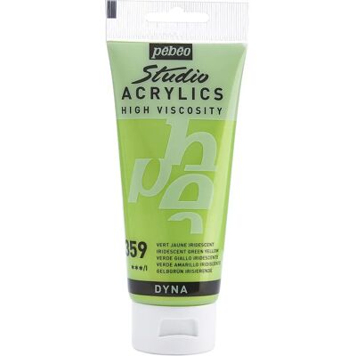Pébéo Pintura Acrílica Iridiscente Verde Amarelo - 100 ml - Acabamento acetinado Pébéo Pintura Acrílica Iridiscente Verde Amarelo - 100 ml - Acabamento acetinado