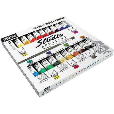Pebeo Studio Acrylic Paint - 20 Tubes, 20ml - Acrylic Paint Set Pebeo Studio Acrylic Paint - 20 Tubes, 20ml - Acrylic Paint Set