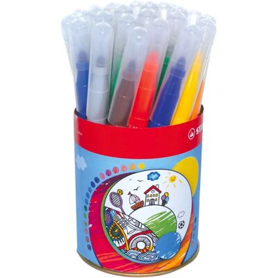 Feutres STABILO Power Max - 24 Couleurs en Étui Métallique - Publicité Feutres STABILO Power Max - 24 Couleurs en Étui Métallique - Publicité