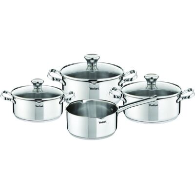 Set de Cuisine Tefal Duetto en Acier Inoxydable - Compatible induction - Publicité Set de Cuisine Tefal Duetto en Acier Inoxydable - Compatible induction - Publicité