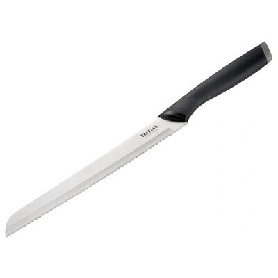 Nóż kuchenny Tefal - 20cm Stal Nierdzewna Chlebowy - Czarny Nóż kuchenny Tefal - 20cm Stal Nierdzewna Chlebowy - Czarny