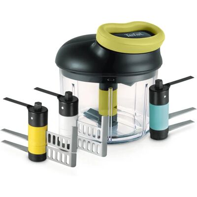 Tefal Voedselhacker - 900ml, roestvrijstalen messen, handmatig, zwart/groen/doorzichtig Tefal Voedselhacker - 900ml, roestvrijstalen messen, handmatig, zwart/groen/doorzichtig
