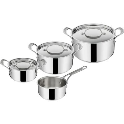 Set de casseroles en acier inoxydable Tefal Jamie Oliver - 4 pièces - Publicité Set de casseroles en acier inoxydable Tefal Jamie Oliver - 4 pièces - Publicité