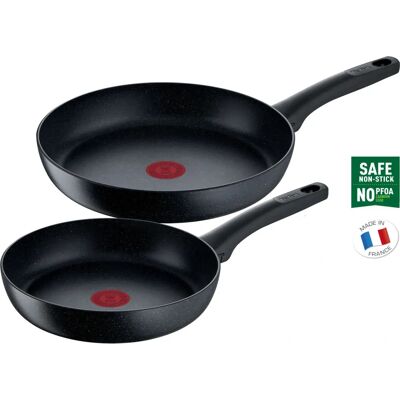 Tefal Black Stone Pfannen-Set - Robust, Induktion geeignet Tefal Black Stone Pfannen-Set - Robust, Induktion geeignet