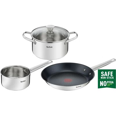 Tefal Cook Eat Pannset - Rostfritt stål - 4 delar Tefal Cook Eat Pannset - Rostfritt stål - 4 delar