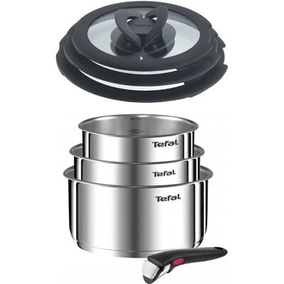 Tefal L8964S55 Zestaw naczyń Ingenio Emotion - Oszczędza miejsce, Trwały, Odporny na piekarnik Tefal L8964S55 Zestaw naczyń Ingenio Emotion - Oszczędza miejsce, Trwały, Odporny na piekarnik