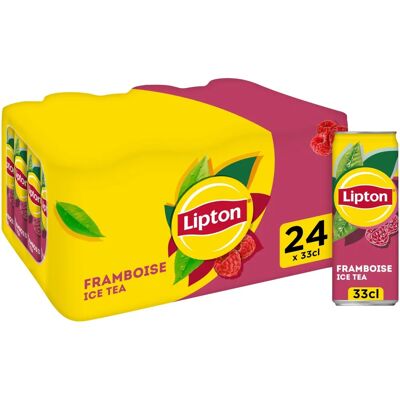 Lipton Canette Framboise 33cl - Lot de 24 - Publicité Lipton Canette Framboise 33cl - Lot de 24 - Publicité