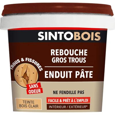 Mastic Bois Brun Clair - Recoverture pour Gros Trou et Fissures - Publicité Mastic Bois Brun Clair - Recoverture pour Gros Trou et Fissures - Publicité