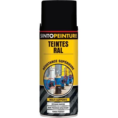 Spray de peinture noir mat SINTO - 400ml - Publicité Spray de peinture noir mat SINTO - 400ml - Publicité