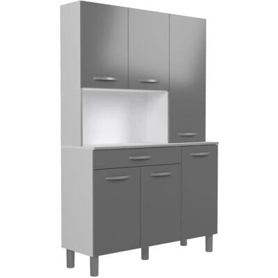 Buffet Oslo EKIPA - 120cm Gris brillant - 1 tiroir 6 portes - France - Publicité Buffet Oslo EKIPA - 120cm Gris brillant - 1 tiroir 6 portes - France - Publicité