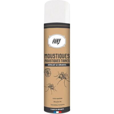 Réducteur de moustiques et moustiques tigres au géraniol FURY - 400 ml - Publicité Réducteur de moustiques et moustiques tigres au géraniol FURY - 400 ml - Publicité