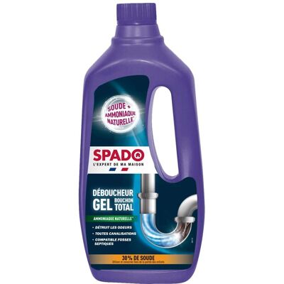 Spado Déboucheur - 1L Soude caustique & Ammoniac - Publicité Spado Déboucheur - 1L Soude caustique & Ammoniac - Publicité