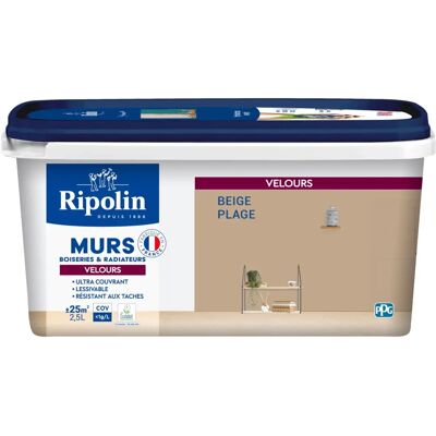 RIPOLIN Beige plage Pintura de pared y radiador aterciopelada - Pintura RIPOLIN Beige plage Pintura de pared y radiador aterciopelada - Pintura