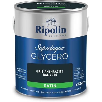 Pintura satín gris antracita RIPOLIN - 2L - Interior/Exterior Pintura satín gris antracita RIPOLIN - 2L - Interior/Exterior