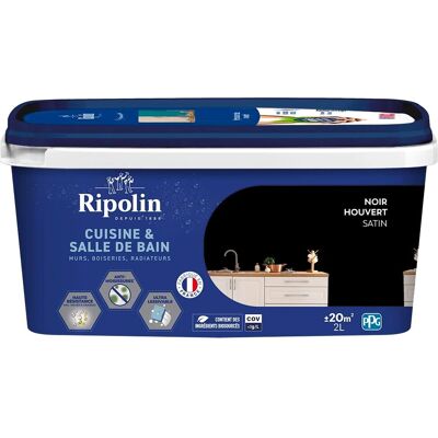 RIPOLIN Noir Houvert Murs, Menuiserie, Plafonds - Peinture 2L RIPOLIN Noir Houvert Murs, Menuiserie, Plafonds - Peinture 2L