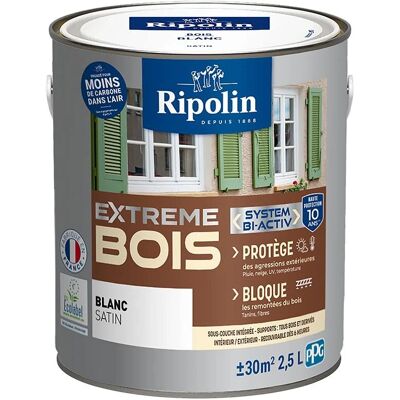 Ripolin Weiße Satin Holzfarbe für Innen/Außen - 2,5L Ripolin Weiße Satin Holzfarbe für Innen/Außen - 2,5L