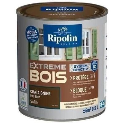 RIPOLIN Bois Châtaignier Satin - Intérieur/Extérieur - Protection 10 ans - Publicité RIPOLIN Bois Châtaignier Satin - Intérieur/Extérieur - Protection 10 ans - Publicité