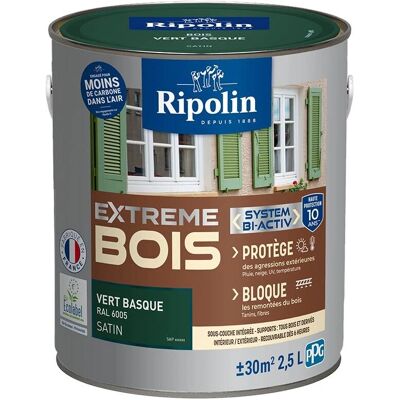 Peinture Ripolin Bois Intérieur Extérieur - Vert Vasco Satin 2,5L - Publicité Peinture Ripolin Bois Intérieur Extérieur - Vert Vasco Satin 2,5L - Publicité