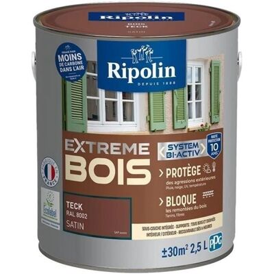 Peinture Ripolin Teck Satinée - Intérieur & Extérieur - 2,5L - Publicité Peinture Ripolin Teck Satinée - Intérieur & Extérieur - 2,5L - Publicité