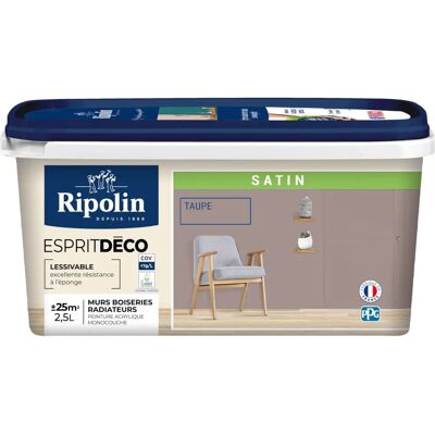 RIPOLIN Vernice Satin Taupe - Tutte le Stanze - 2.5L RIPOLIN Vernice Satin Taupe - Tutte le Stanze - 2.5L