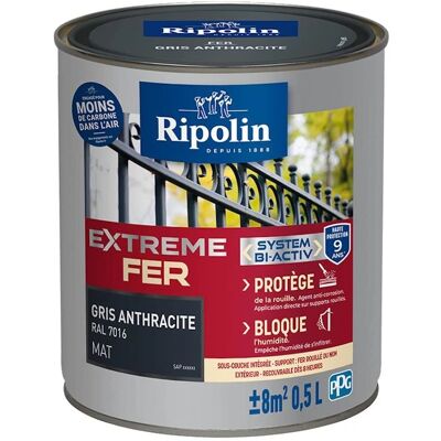 Peinture Extérieure Mat Gris Anthracite RIPOLIN - Peinture - Publicité Peinture Extérieure Mat Gris Anthracite RIPOLIN - Peinture - Publicité
