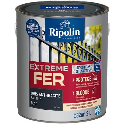 RIPOLIN 395988 - Vernice Grigio Antracite Opaca 2L - Vernice RIPOLIN 395988 - Vernice Grigio Antracite Opaca 2L - Vernice