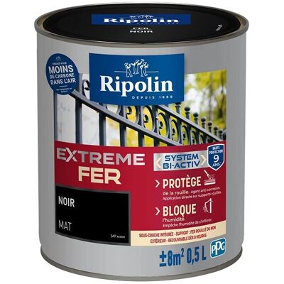 Peinture extérieure pour métal Ripolin Noir Mat 0,5L - Peinture - Publicité Peinture extérieure pour métal Ripolin Noir Mat 0,5L - Peinture - Publicité