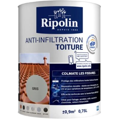 Ripolin Revêtement Toit Imperméable Gris - 0,75L - Publicité Ripolin Revêtement Toit Imperméable Gris - 0,75L - Publicité