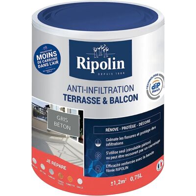 Revêtement extérieur étanche gris Ripolin - Résistant UV, flexible - Publicité Revêtement extérieur étanche gris Ripolin - Résistant UV, flexible - Publicité