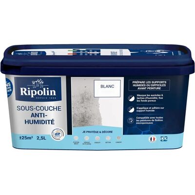 Ripolin - Imprimación blanca resistente a la humedad 2,5L - Pintura para paredes Ripolin - Imprimación blanca resistente a la humedad 2,5L - Pintura para paredes