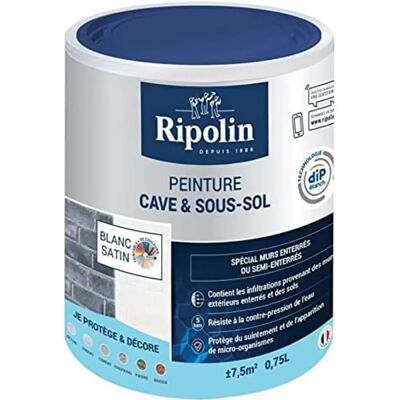 Colore bianco Ripolin per cantine e pavimenti - Idrorepellente e Traspirante Colore bianco Ripolin per cantine e pavimenti - Idrorepellente e Traspirante
