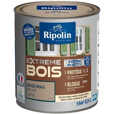 Peinture Bois Satin Beige Moka Haute Protection 10 ans - Publicité Peinture Bois Satin Beige Moka Haute Protection 10 ans - Publicité