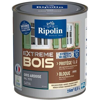 RIPOLIN Peinture Bois Satin Haute Protection 10 ans - Intérieur/Extérieur - Sans Sous-couche - Ultra couvrante - Bloqueur de tanins - Résistante aux chocs et au lessivage - Couleur durable - Certifié EU Ecolabel - Peinture - Publicité RIPOLIN Peinture Bois Satin Haute Protection 10 ans - Intérieur/Extérieur - Sans Sous-couche - Ultra couvrante - Bloqueur de tanins - Résistante aux chocs et au lessivage - Couleur durable - Certifié EU Ecolabel - Peinture - Publicité