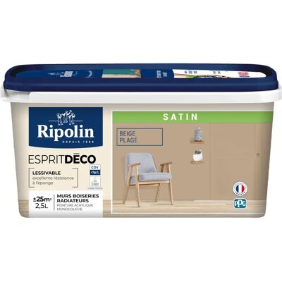 Peinture Satin Beige RIPOLIN Multi-supports - France - Publicité Peinture Satin Beige RIPOLIN Multi-supports - France - Publicité