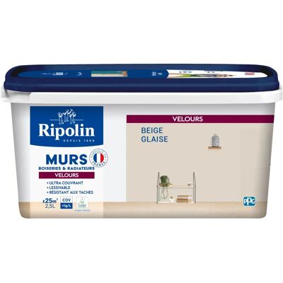Peinture Velours RIPOLIN - Mur, bois, radiateurs - 2,5L - Publicité Peinture Velours RIPOLIN - Mur, bois, radiateurs - 2,5L - Publicité