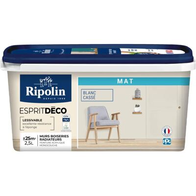 Peinture multi-supports blanc cassé Ripolin - 2,5L - Publicité Peinture multi-supports blanc cassé Ripolin - 2,5L - Publicité