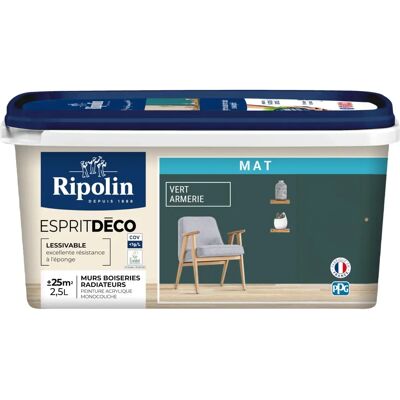 RIPOLIN Pintura Verde Mate Ultra Cubre - Paredes & Radiadores - Pintura RIPOLIN Pintura Verde Mate Ultra Cubre - Paredes & Radiadores - Pintura