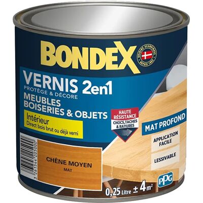 Bondex Vernis Bois Moyen - 250ML - Vernis - Publicité Bondex Vernis Bois Moyen - 250ML - Vernis - Publicité