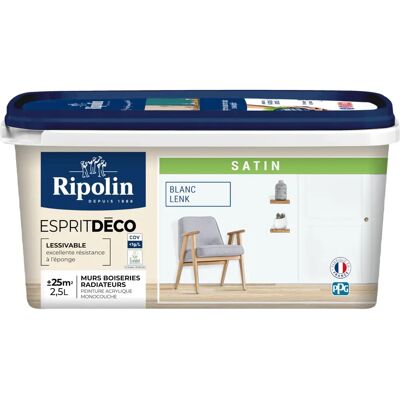 RIPOLIN Weiß Satin 2,5L Farbe - Wand, Holz, Heizkörper RIPOLIN Weiß Satin 2,5L Farbe - Wand, Holz, Heizkörper