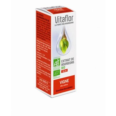Vitaflor Extrait de Bourgeons de Vigne Rouge Bio - 15ml - Publicité Vitaflor Extrait de Bourgeons de Vigne Rouge Bio - 15ml - Publicité